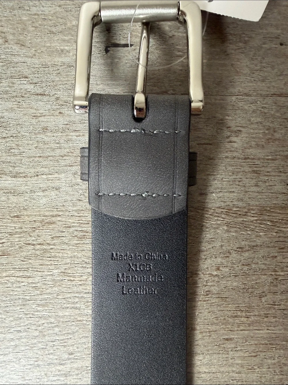 Men's Status Grey Leather Belt with Silver Buckle